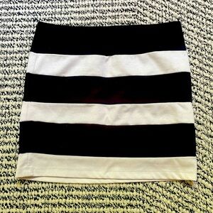 Stretchy striped black and cream colored skirt!